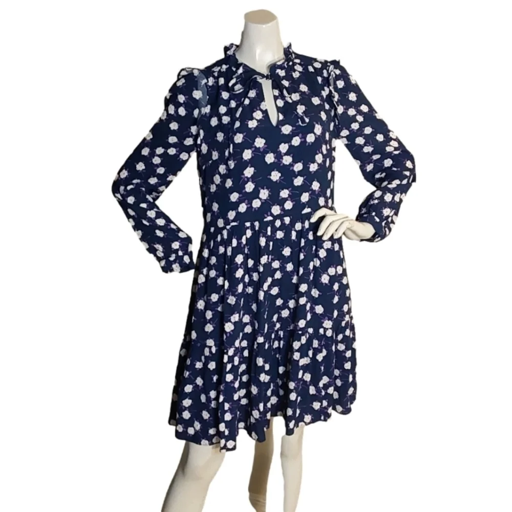 J.CREW RE- IMAGINE NWOT FLORAL‎ DROP WAIST SKATER DRESS SIZE XSMALL